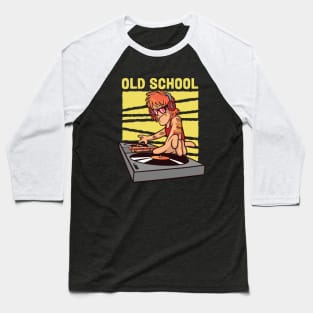 Old School DJ // Funny DJ Cartoon Baseball T-Shirt